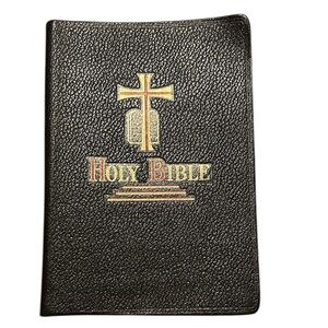 1962 St Joseph New Catholic Edition Holy‎ Bible Illustrated Vintage Black READ